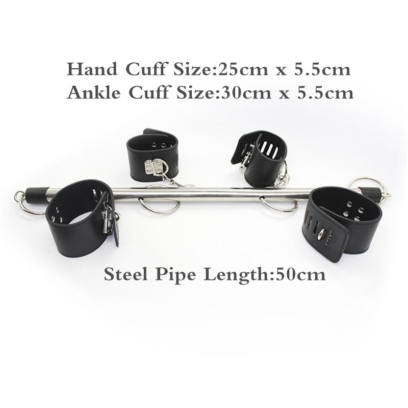 BDSM Bondage Line Strapon Hand Cuffs Ankle Cuffs Steel Leather Sex Toys for Couples Sex Products Erotic Toys Erotic Goods