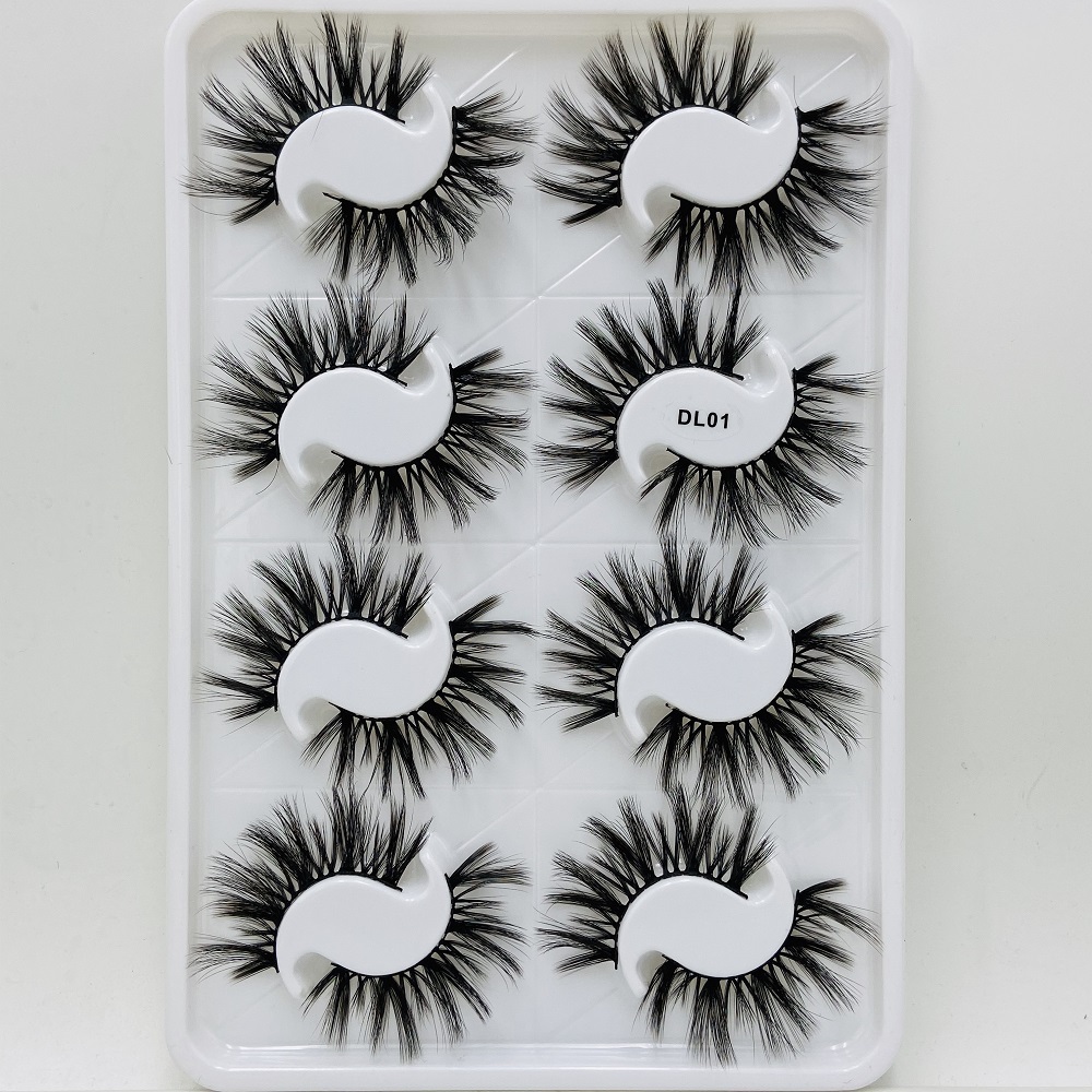 NEW 8pairs 20mm-22mm 6D Mink Lashes Natural False Eyelashes Dramatic Volume Fake Lashes Makeup Eyelash Extension Silk Eyelashes