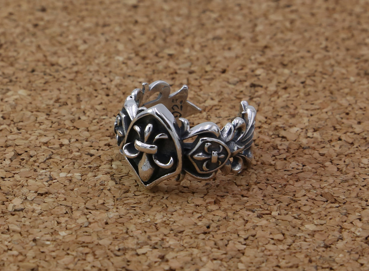925 sterling silver jewelry antique silver American style hand-made designer rings anchor adjustable open band rings hot