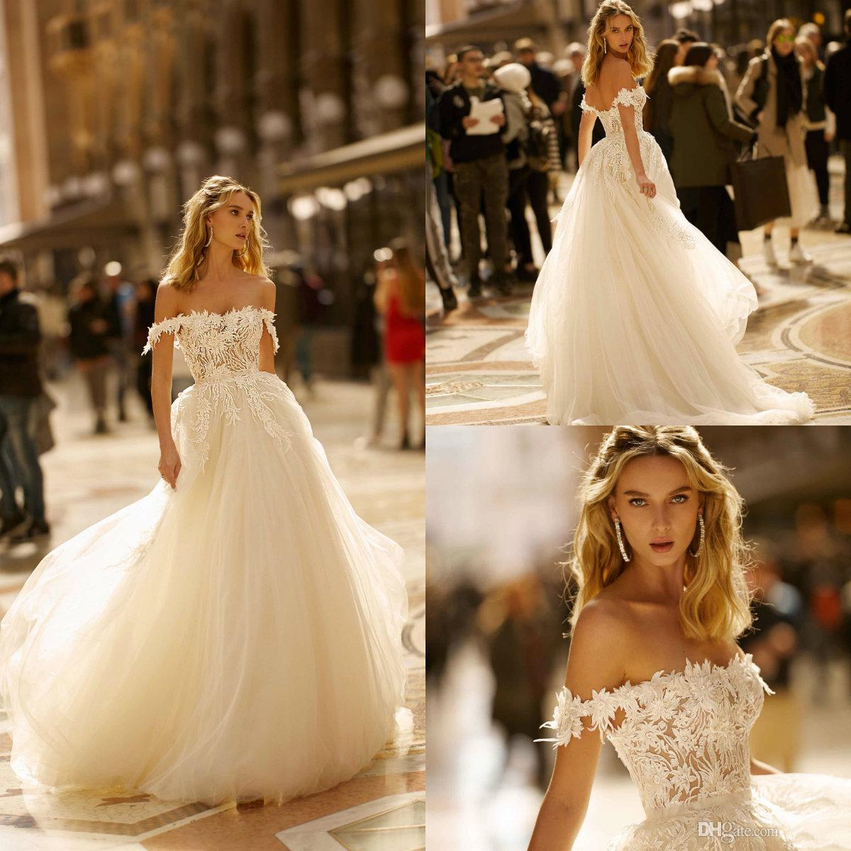 berta new wedding dresses bohemia off the shoulder lace appliqued bridal gowns a line beach wedding dress vestidos de novia