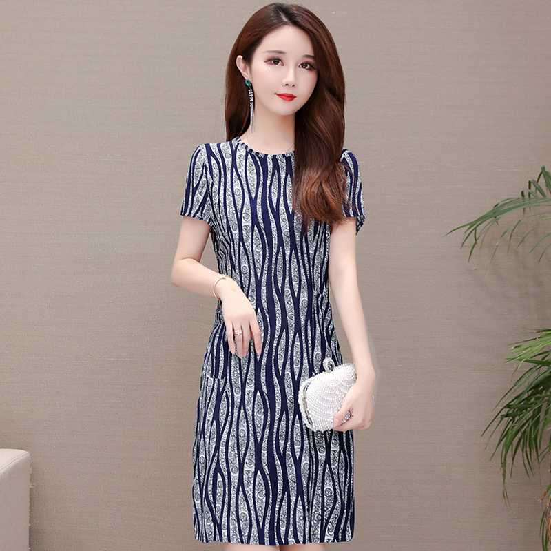 Women Vintage Dress Summer 2020 Slim Print Casual Mid-calf Plus Size Dress Elegant Short Sleeve Dresses Summer Clothes for Women
Women Vintage Dress Summer 2020 Slim Print Casual Mid-calf Plus Size Dress Elegant Short Sleeve Dresses Summer Clothes for Women