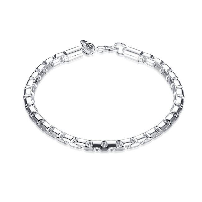 Hot sale best gift 925 silver Lattice Bracelet Round DFMCH214,Brand new fashion 925 sterling silver plated Chain link bracelets high grade