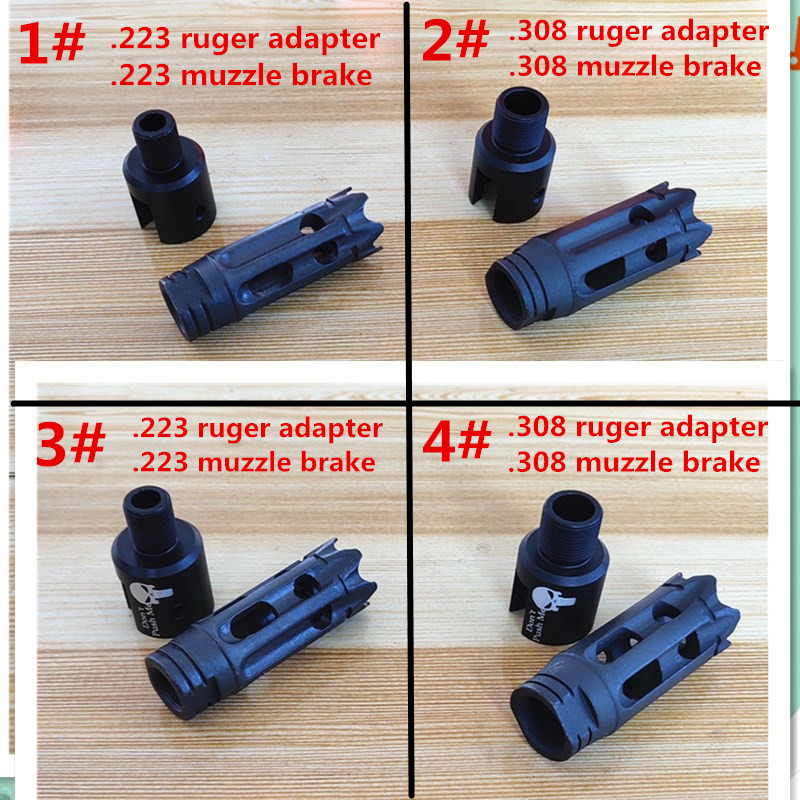 4 Kinds Aluminum Ruger 1022 1/2-28 5/8-24 Muzzle Brake Thread Adapter and Steel muzzle brake .223 .308
4 Kinds Aluminum Ruger 1022 1/2-28 5/8-24 Muzzle Brake Thread Adapter and Steel muzzle brake .223 .308