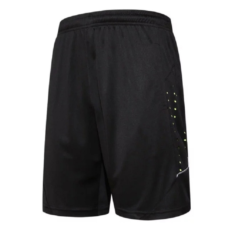 Quick Dry Men's Sports Basketball Shorts Elastic Waist Men Running Shorts with Zipper Pocket Reflective Stripe Jogging