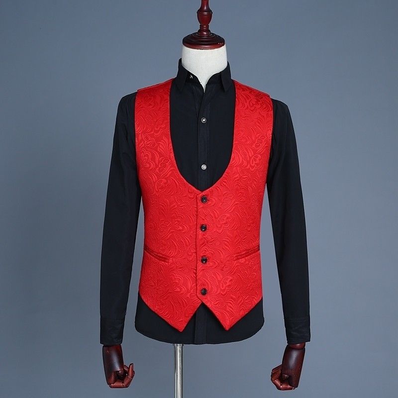 Handsome Mens Suits Jacquard Prom Party Tuxedos Shawl Lapel Groom Wedding 3 Piece Formal Suits Top Quality