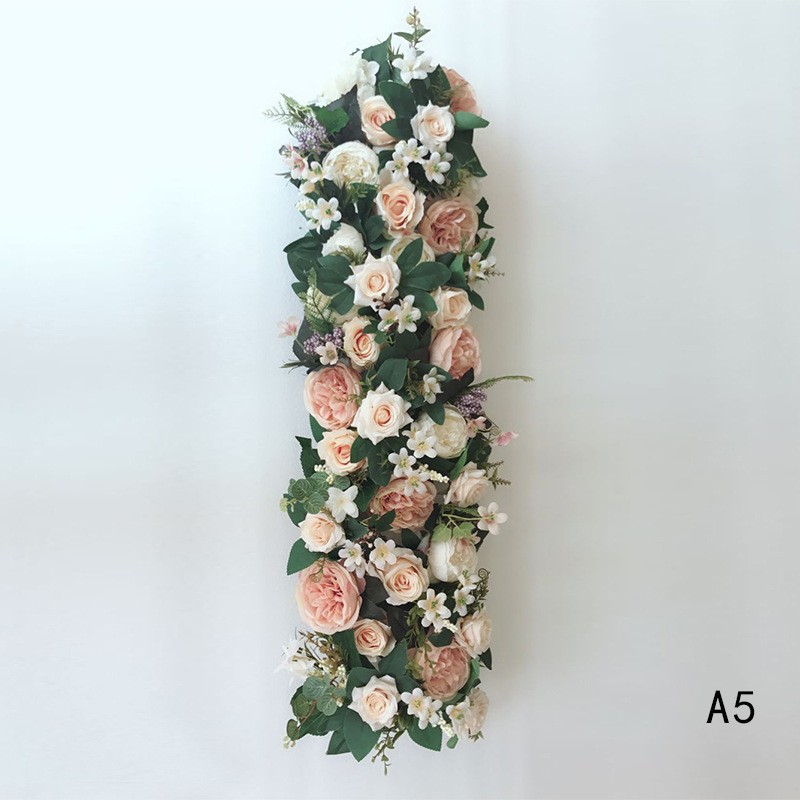 Artificial Arch Flower Row 100cm Length DIY Silk Peonies Roses Simulation Flowers Rows Wedding Centerpiece Decorative Backdrop