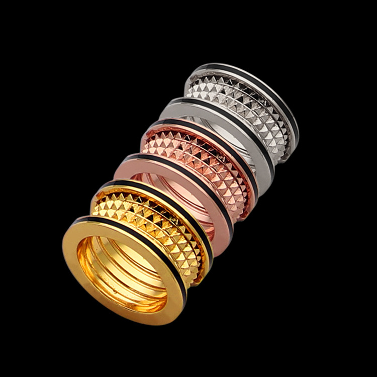Europe America Fashion Men Women Lady Titanium steel Engraved B Letter Both Sides Black Enamel 18K Gold Lovers Ring Rings Size 6-9
Europe America Fashion Men Women Lady Titanium steel Engraved B Letter Both Sides Black Enamel 18K Gold Lovers Ring Rings Size 6-9