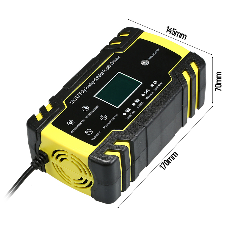Fully Automatic Pulse Repair Battery Charger 12V 8A 24V 4A Smart Fast ChargingFor Car Motorcycle Lead Acid Agm Gel Wet