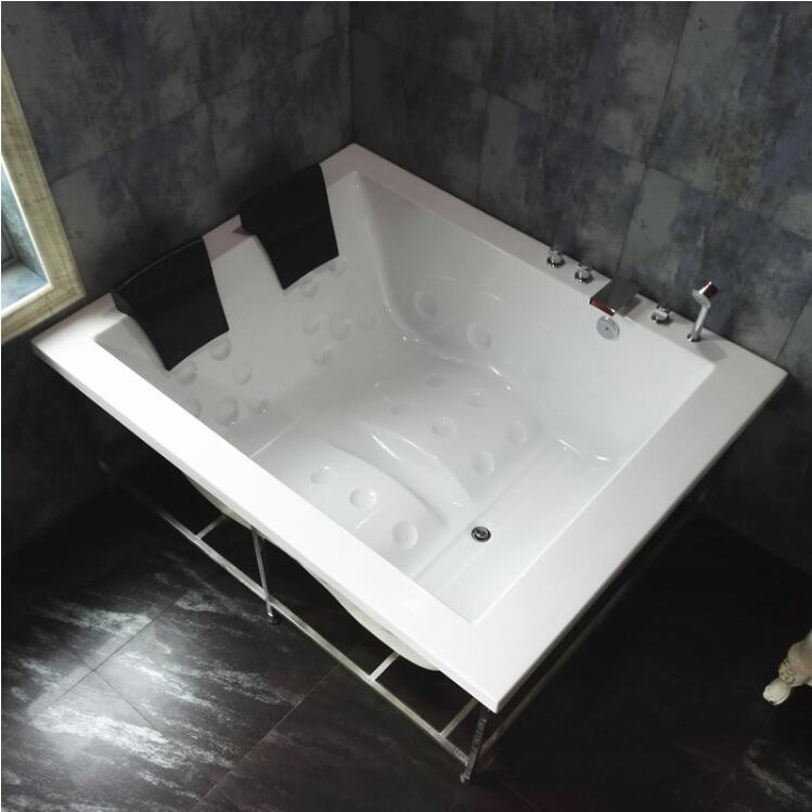 1900mm Drop-in Fiberglass Bath Built-in whirlpool Bathtub Acrylic Hydromassage Embedded Surfing Massage Tub Outdorr SPA NS6022