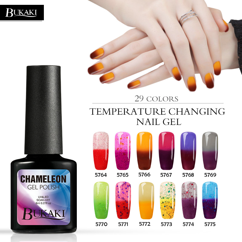 BUKAKI Temperature Change UV Gel Glitter Nail Gel Polish Glitter Nail Lacquer UV Soak Off Semi Permanent Varnish, 5714
BUKAKI Temperature Change UV Gel Glitter Nail Gel Polish Glitter Nail Lacquer UV Soak Off Semi Permanent Varnish, 5714