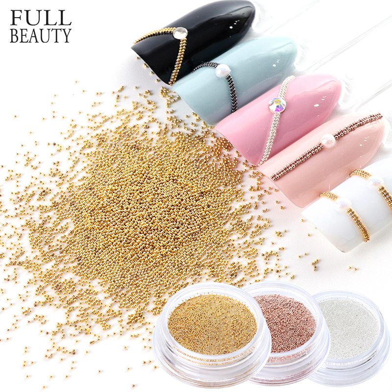 0.4mm 3D Micro Steel Beads Mixed Color Nail Art Decorations Mini Small Caviar DIY Charms Stud Manicure Accessory Nail Tool CH829 C19011401