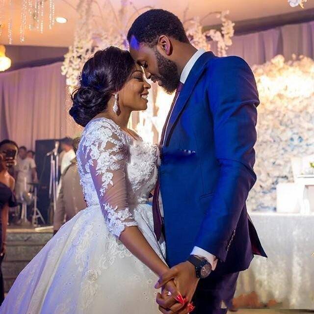 African Plus Size Wedding Dresses 3/4 Sleeves Lace Appliques South Arabic ball gown Long Train Bridal Gowns wedding gowns