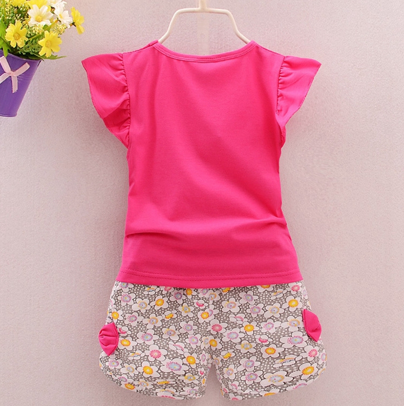 Baby Girls Outfits Lollipop Printed Kids Tops Floral Shorts 2pcs Sets Sweet Girls Clothes Set Fashion Kids Clothing 7 Colors DHW2448