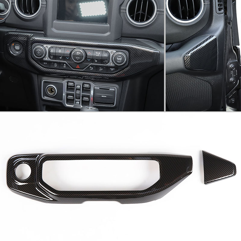 Carbon Fiber Air Condition Panel Trim Cover For Jeep Wrangler JL 2018 Factory Outlet High Quatlity Auto Internal Accessories
