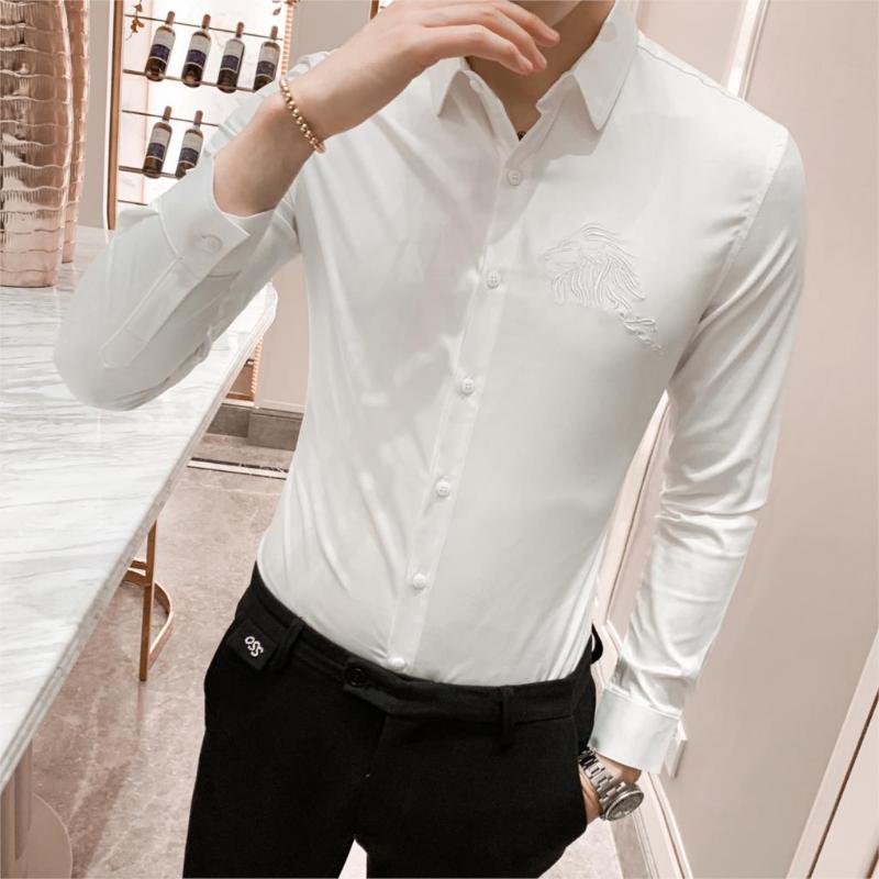 Solid Shirt Men Autumn New Long Sleeve Men Dress Shirts High Quality Embroidery Slim Fit Casual Party Wear Night Club Tuxedo 3XL, Black
Solid Shirt Men Autumn New Long Sleeve Men Dress Shirts High Quality Embroidery Slim Fit Casual Party Wear Night Club Tuxedo 3XL, Black