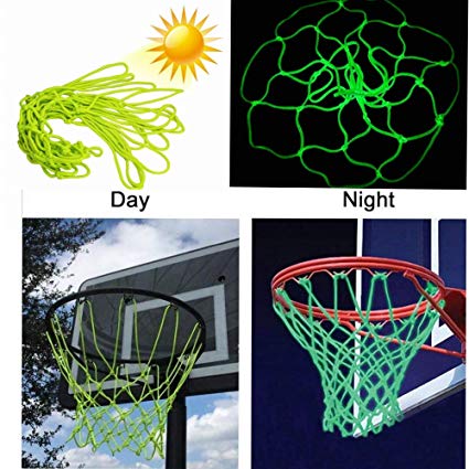 Basketball Net Hoop Glow in The Dark Light Glowing Basketball Hoop Replacement Net All Weather Thick Standard Size Heavy Duty Indo8806953