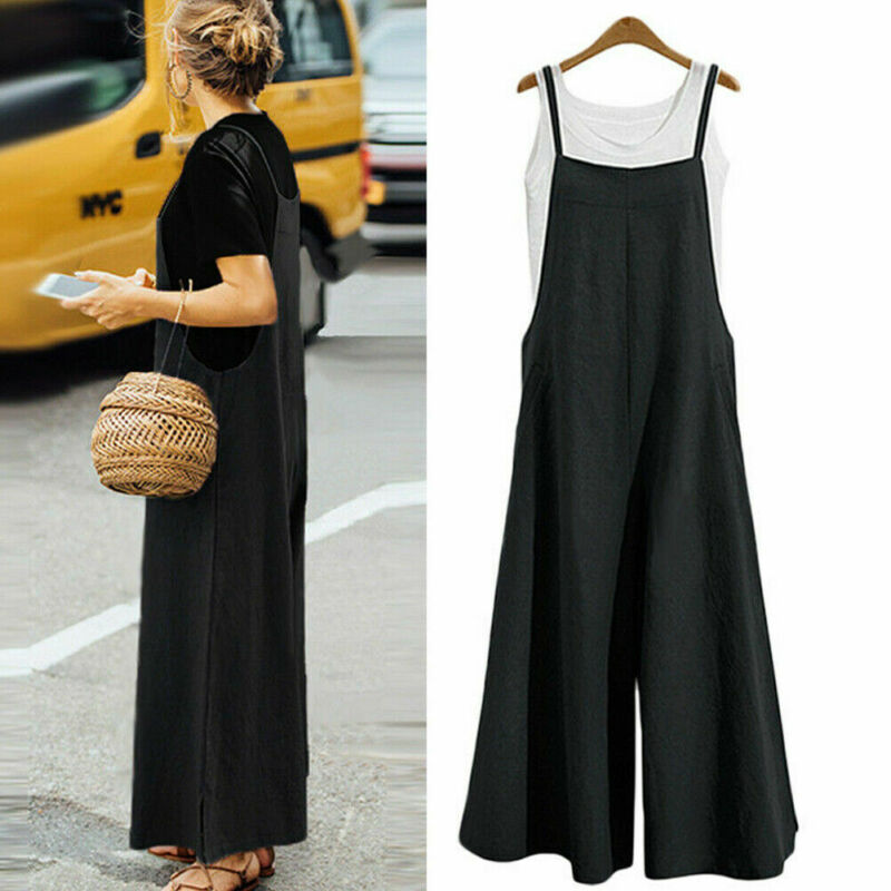 Women' Casual Overalls Summer Sleeveless Jumpsuit Fashion Wide Leg Outfits Pants Trousers Plus Size 3XL, Black
Women' Casual Overalls Summer Sleeveless Jumpsuit Fashion Wide Leg Outfits Pants Trousers Plus Size 3XL, Black