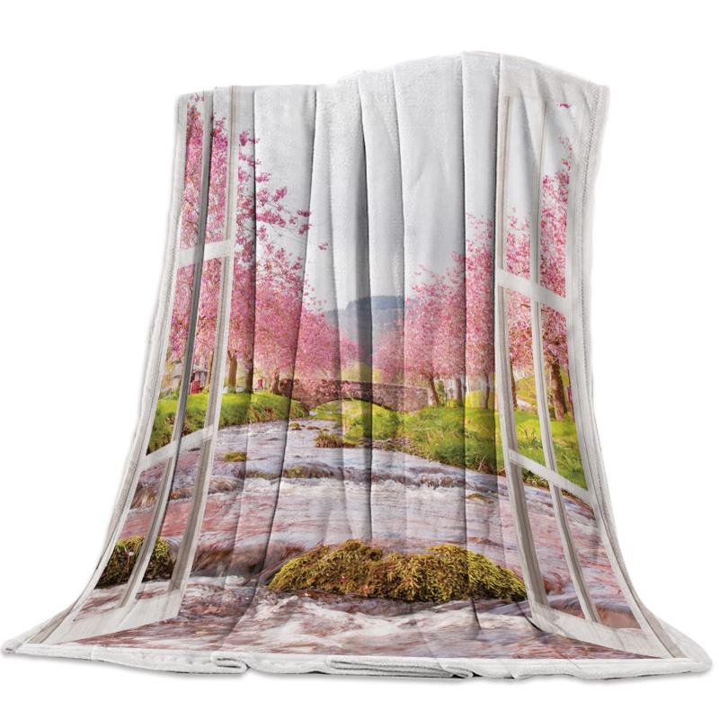 Fleece Throw Bed Blanket Lightweight Super Soft Cozy Window Views Cherry Blossoms River Blanket Gift for Adults Kids
Fleece Throw Bed Blanket Lightweight Super Soft Cozy Window Views Cherry Blossoms River Blanket Gift for Adults Kids