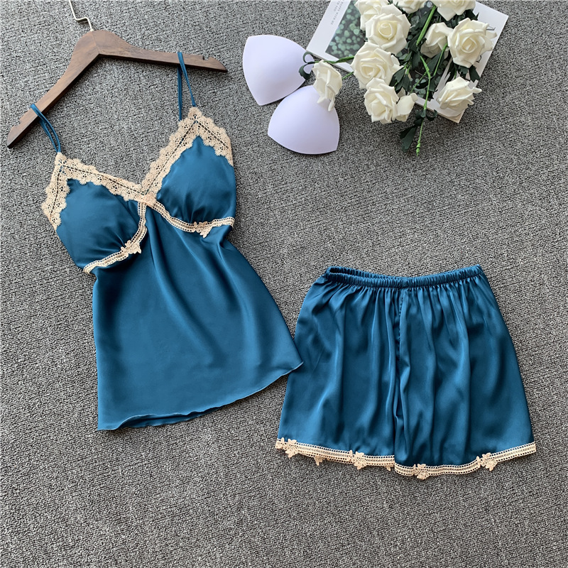 Pajamas sets for women fashion lace satin pijama summer nightwear sexy lingerie pajamas pyjamas women homewear, Burgundy
Pajamas sets for women fashion lace satin pijama summer nightwear sexy lingerie pajamas pyjamas women homewear, Burgundy