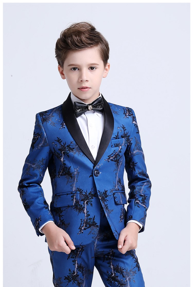Boys Tuxedo Boys Dinner Suits Boys Formal Suits Tuxedo for Kids Tuxedo Formal Occasion Floral Print Suits For Little Men Three Pieces