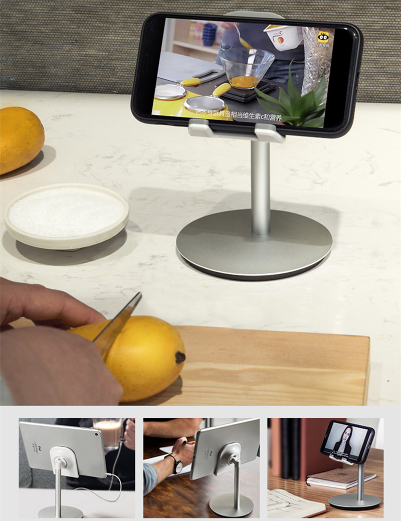 Desktop Tablet Holder Heighten 168mm Aluminum Adjustable Stand Hands Free Mobile Phone Tablets Bracket for iPad Air Mini iPhone11