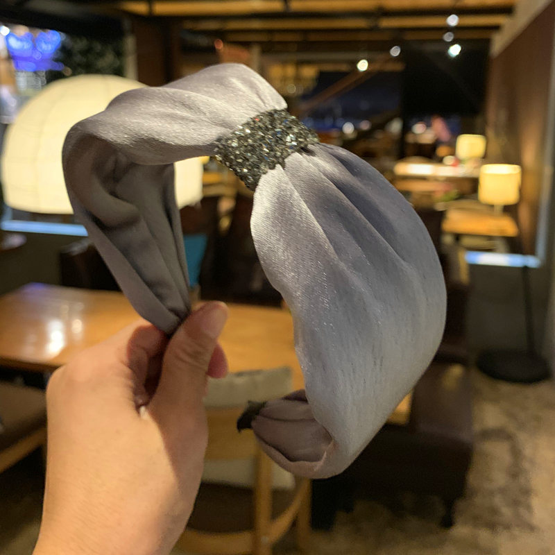 Simple wide edge silk hair hoop female face wash headband non-slip pressure temperament new hair accessories 7 colors