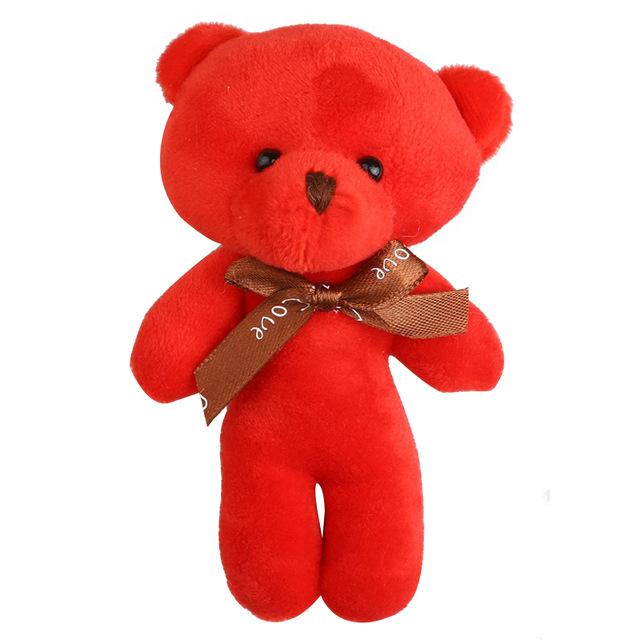 10pcs/Lot Mini Plush Keychain for Girl Cute Bear Key Chain Toy for Children Lovely Plush Toy Tool Doll Soft Present Birthday Gift Bag Charm