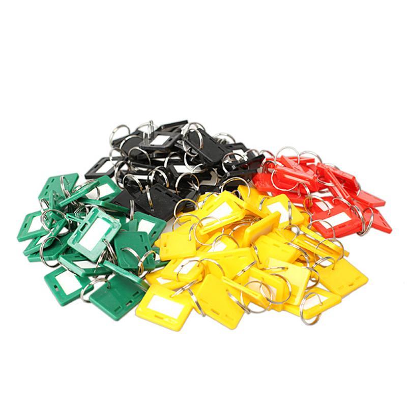 100pcs/lot Cute Mix Label Plastic Keychain For Women Man Keys Cover Key Caps Key Ring Key Holder Accessories Free Drop Shipping