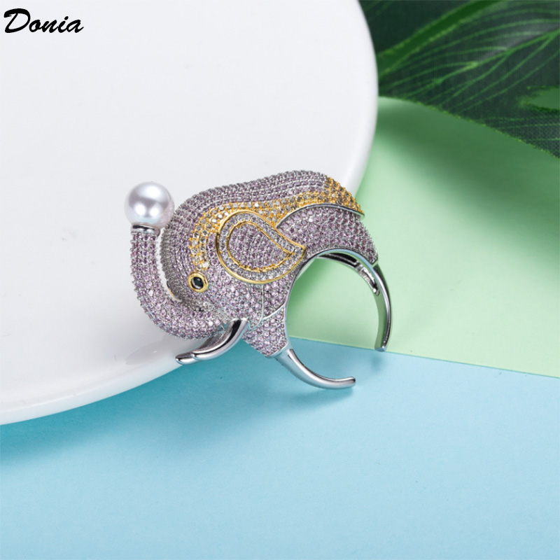 Donia Jewelry Luxury Ring Fashion Elephant Copper Micro-inlaid Colored Zircon Gifts from European and American Creative Designers
Donia Jewelry Luxury Ring Fashion Elephant Copper Micro-inlaid Colored Zircon Gifts from European and American Creative Designers