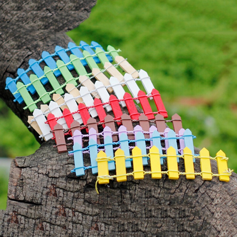 Mini Fence Small Barrier Barrier Wooden Resin Craft Miniature Fairy Garden Fence Decoration Miniature Fences for Gardens7387234