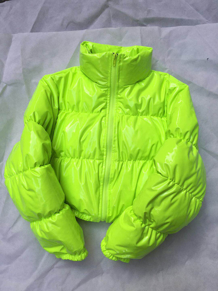 Cropped Down Parka Puffle Jacket Bubble Coat Winter 2018 Women New Fashion Short Clothing Black Red Hot Pink Yellow CJ191213