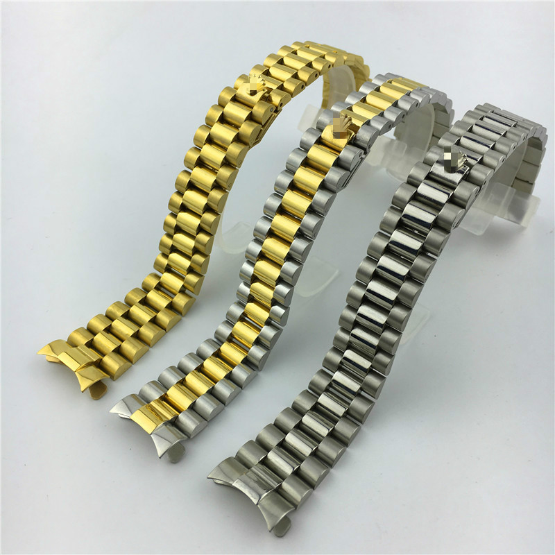 Log type three beads solid diving stainless steel watch strap watch accessories presidential buckle 20mm men's gold
Log type three beads solid diving stainless steel watch strap watch accessories presidential buckle 20mm men's gold