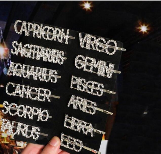 Rhinestone 12 Constellation Hair Clips Women Crystal Hairpins Diamond Letters Barrettes Fashion Bangs Clip Woman Hair Jewelry Accessories, Golden;silver
Rhinestone 12 Constellation Hair Clips Women Crystal Hairpins Diamond Letters Barrettes Fashion Bangs Clip Woman Hair Jewelry Accessories, Golden;silver