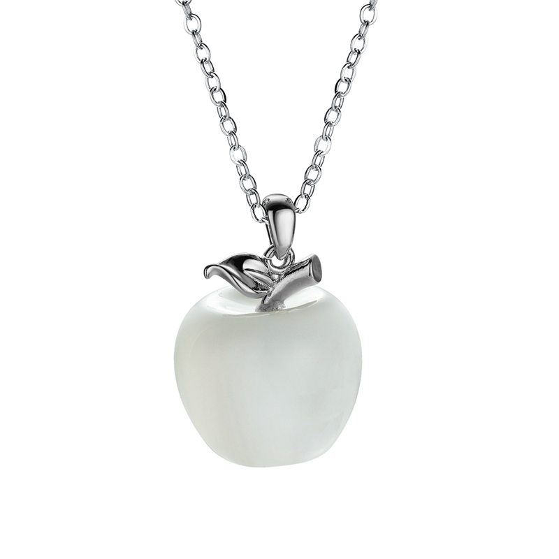 qimoshi Natural stone crystal apple pendant necklace woman sweater chain Christmas Eve gift