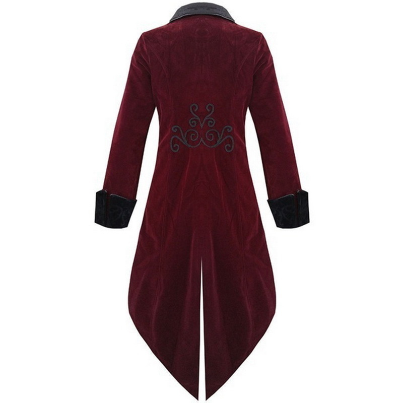 Puimentiua Men Tuxedo Stage Play Steampunk Gothic Windbreaker Long Jacket Costume Cocktail Evening Dress Halloween Party Wear Y191214