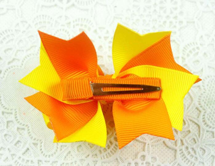 Girls' 3 inches double-color grosgrain ribbon Hair Bows Clips Accessories Boutique Hairpins Headwear Princess Barrettes 20pcs HD3205