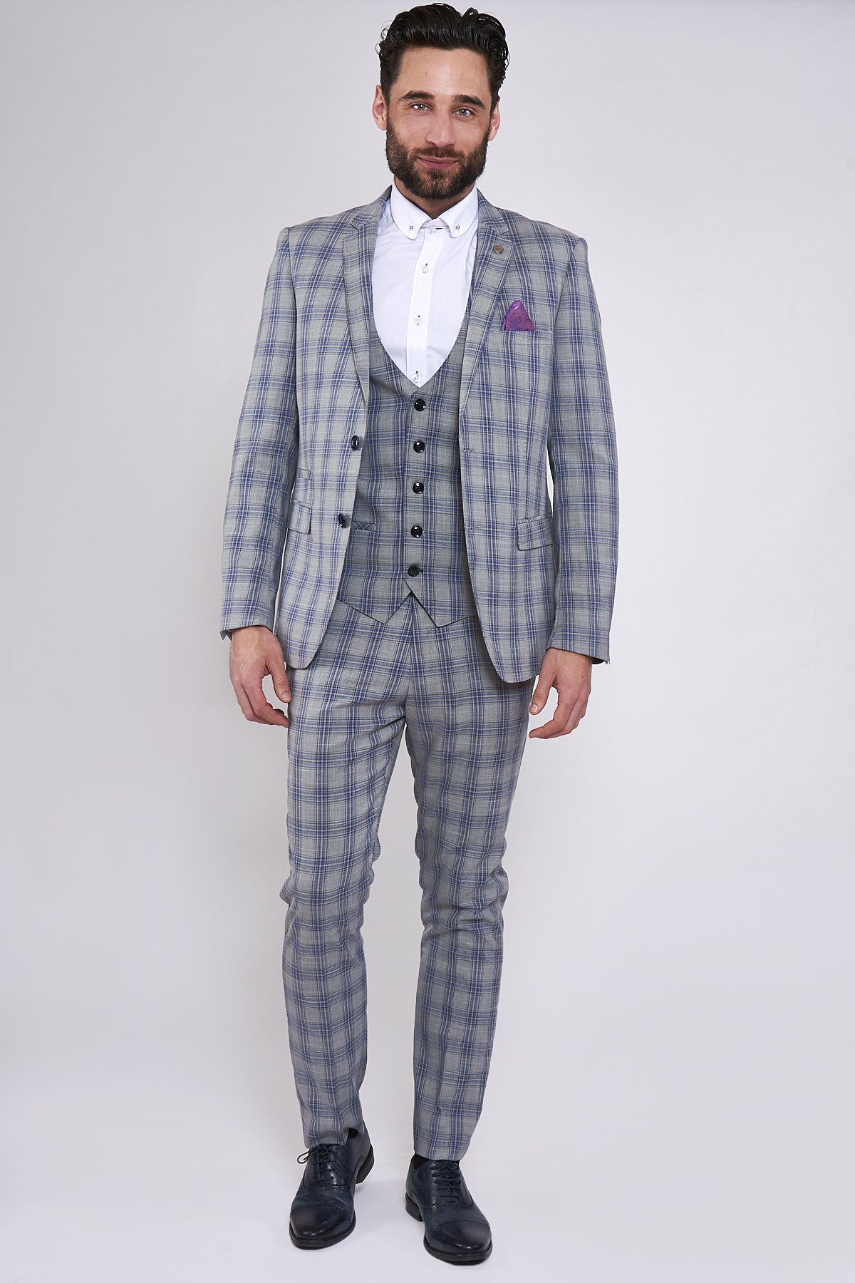 Plus Size Mens Plaid Wedding Tuxedos 3 Pieces Notched Lapel Groom Wear Formal Best Men Blazer Jackets