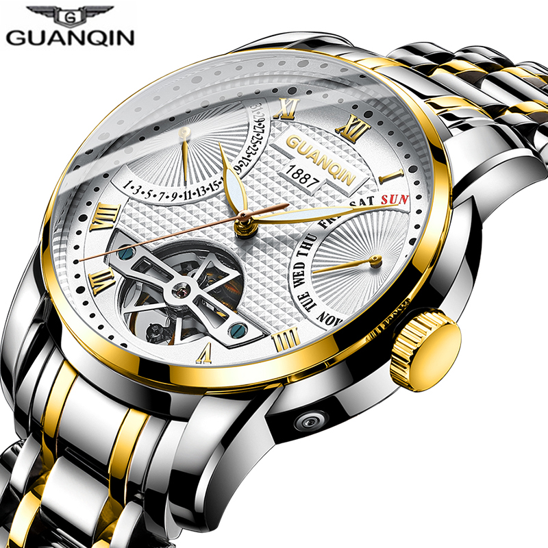2019 GUANQIN Watch men Automatic clock men swimming Mechanical men watch top brand luxury waterproof Tourbillon style erkek saat, Slivery;brown
2019 GUANQIN Watch men Automatic clock men swimming Mechanical men watch top brand luxury waterproof Tourbillon style erkek saat, Slivery;brown