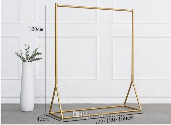 white/Glod clothing rack Iron floor hanger Bedroom Furniture children's clothes store display racks women cloth shop shelf