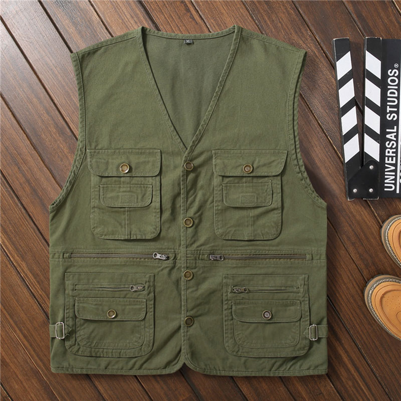 Men Breathable Cotton Fishing Vest M-5XL Plus Size Casual Vest Outdoor Sports Pockets Waistcoat Mountaineering Photography Vests, Green
Men Breathable Cotton Fishing Vest M-5XL Plus Size Casual Vest Outdoor Sports Pockets Waistcoat Mountaineering Photography Vests, Green