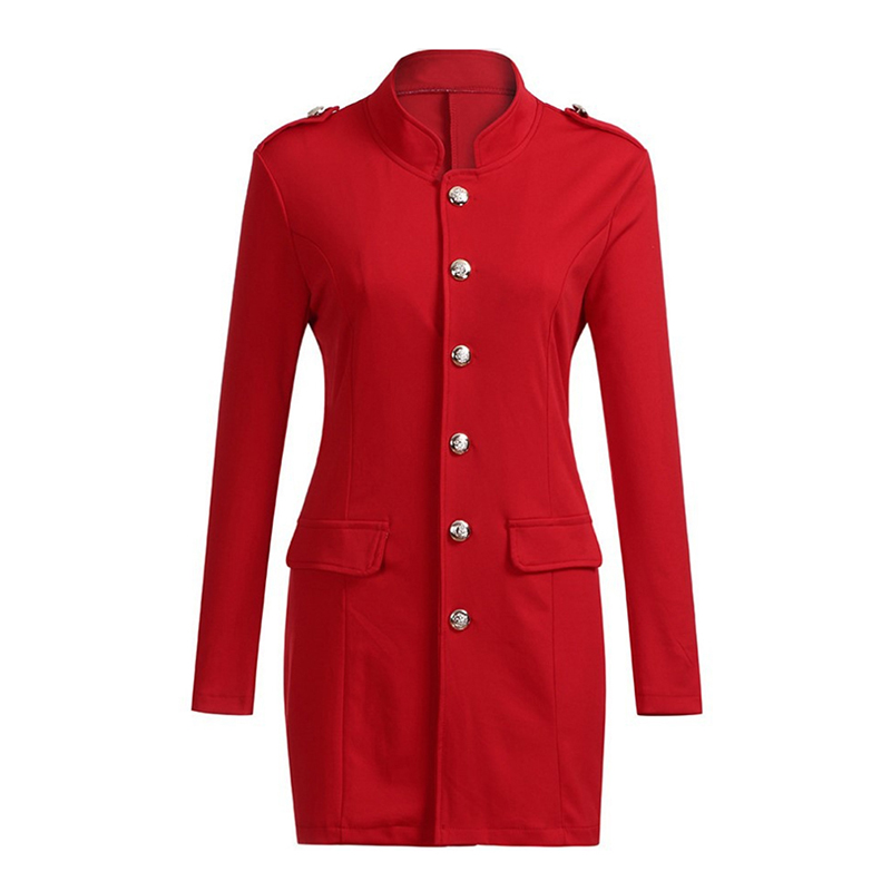 Women Solid Color Pockets Single Breasted Button Long Sleeve Stand Neck Trench Slim Office Women Long Coat Female Outerwear, Black
Women Solid Color Pockets Single Breasted Button Long Sleeve Stand Neck Trench Slim Office Women Long Coat Female Outerwear, Black