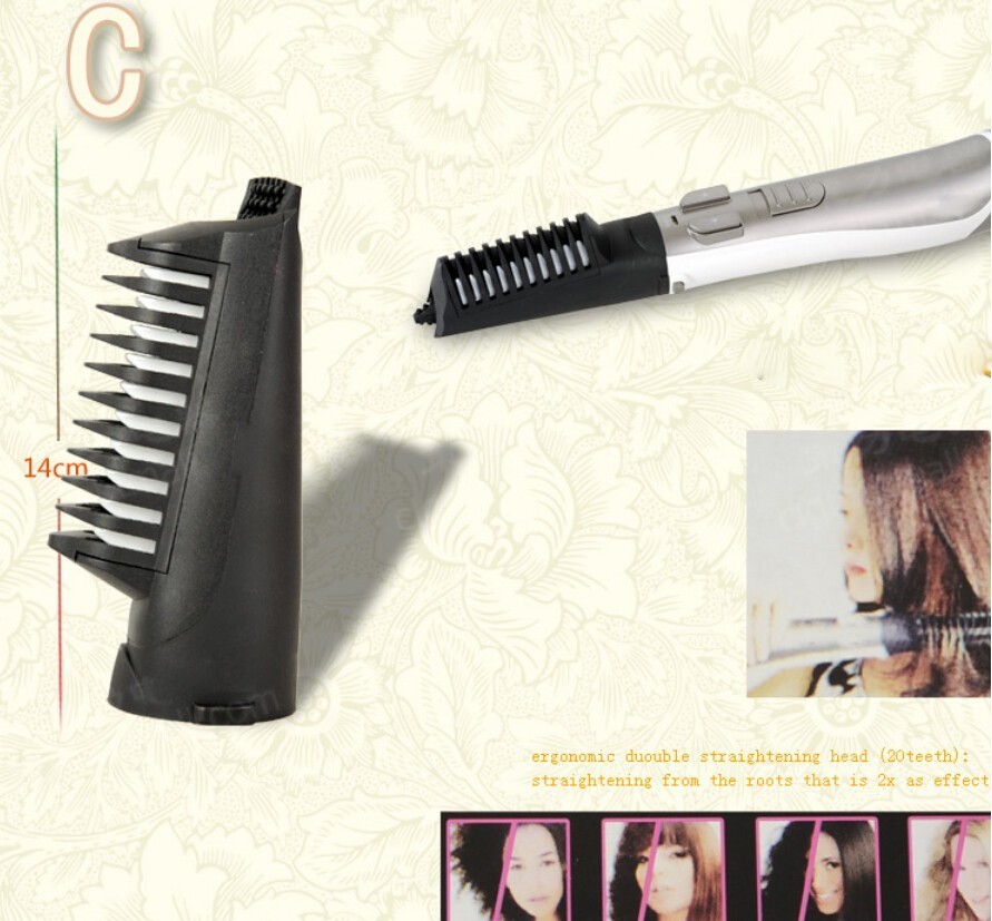 1000W Hair Dryer Brush 4 In 1 Professional 360 Rotating Blow Dry Brush Comb Hair Straightener Curler Electric Hair Brush Roller