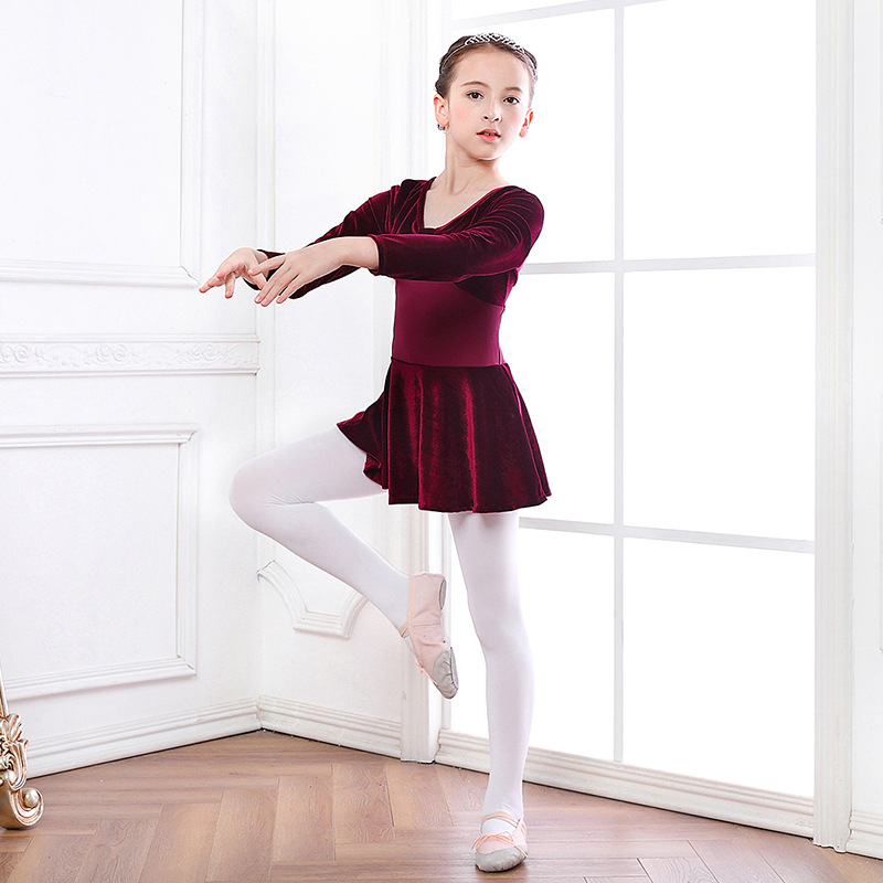Girls Ballet Dress Gymnastics Leotard Velvet Long Sleeve Burgundy Skirted Ballet Clothing Bow Dance Wear Romper Dancewear
Girls Ballet Dress Gymnastics Leotard Velvet Long Sleeve Burgundy Skirted Ballet Clothing Bow Dance Wear Romper Dancewear