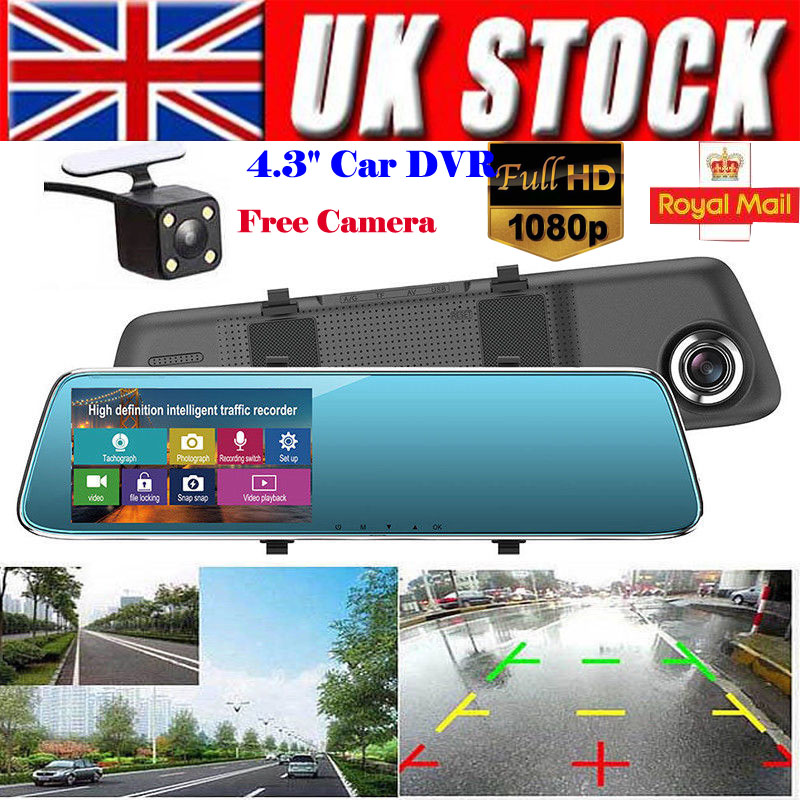 4.3'' FHD 1080P Dual Lens 140 Degrees Car DVR Camera Rearview Mirror Digital Dash Cam Video Recorder Front and Rear Camera LCD
4.3'' FHD 1080P Dual Lens 140 Degrees Car DVR Camera Rearview Mirror Digital Dash Cam Video Recorder Front and Rear Camera LCD