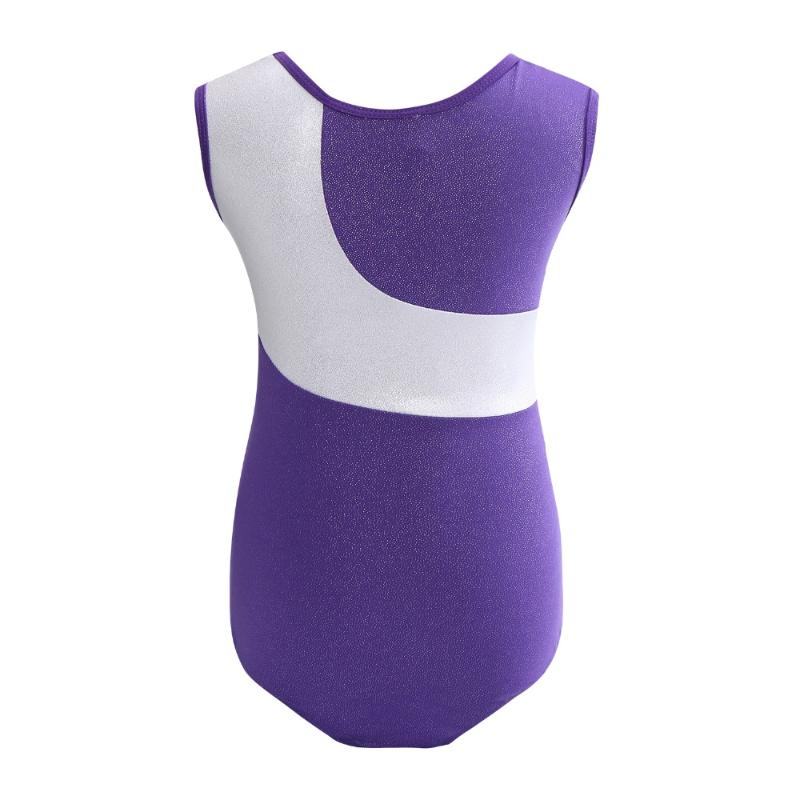 Stage Wear Girls Gymnastics Leotard Sleeveless Rhinestones Foil Printing Shinny Professional Gymnastic