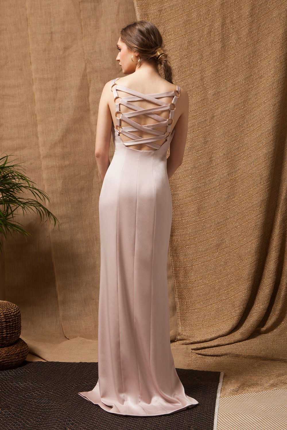 2019 Pink Satin Mermaid Prom Dresses Bandage Back Side Split Evening Gowns Plus Size Party Dress Special Occasion robes de soirée