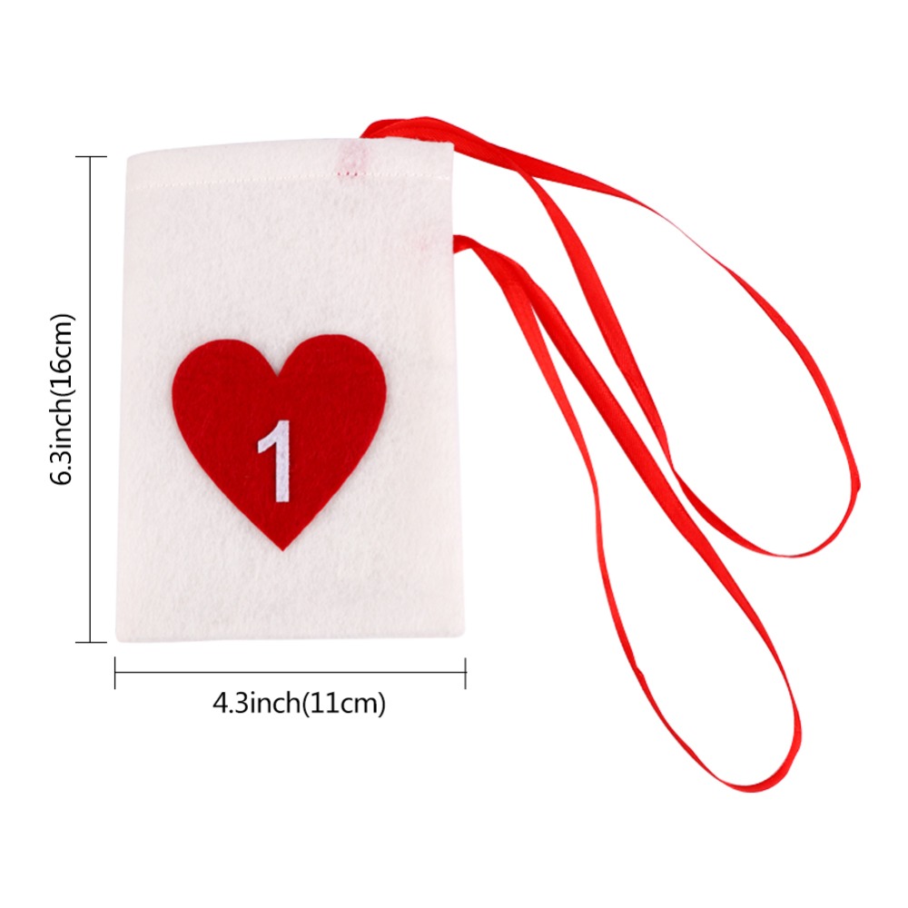 Fabric Christmas Advent Calendar Garland Hanging Advent Calendar Gift Bags New Year Family 11x16cm 24pcs 31pcs