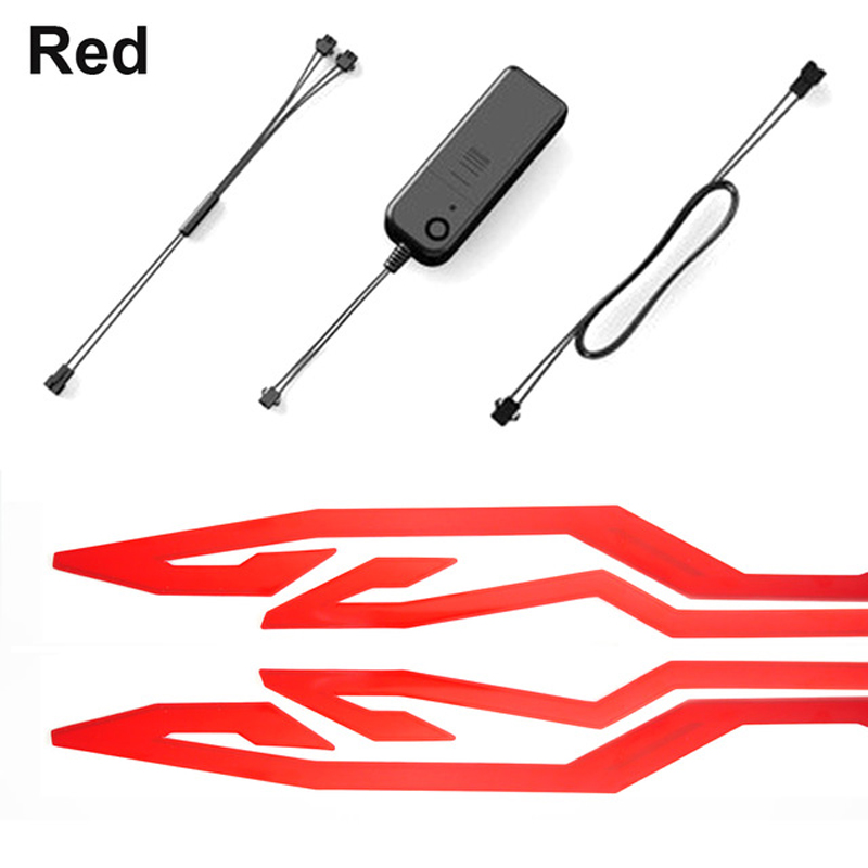 Motorcycle Helmet Sticker Helmets Light Strip Motorbike Flashing LED Bar Night Riding Signal Lights 4 Modes Decoration Stickers Moto Parts
