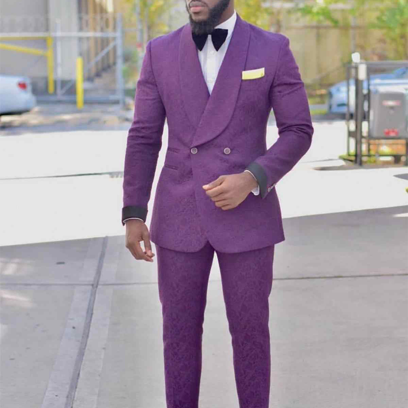 Purple Floral Prom Mens Suits for Wedding with Double Breasted 2 Piece Jacuard Groom Tuxedos Blazer with Pants 2020 Fashion, Same as image
Purple Floral Prom Mens Suits for Wedding with Double Breasted 2 Piece Jacuard Groom Tuxedos Blazer with Pants 2020 Fashion, Same as image
