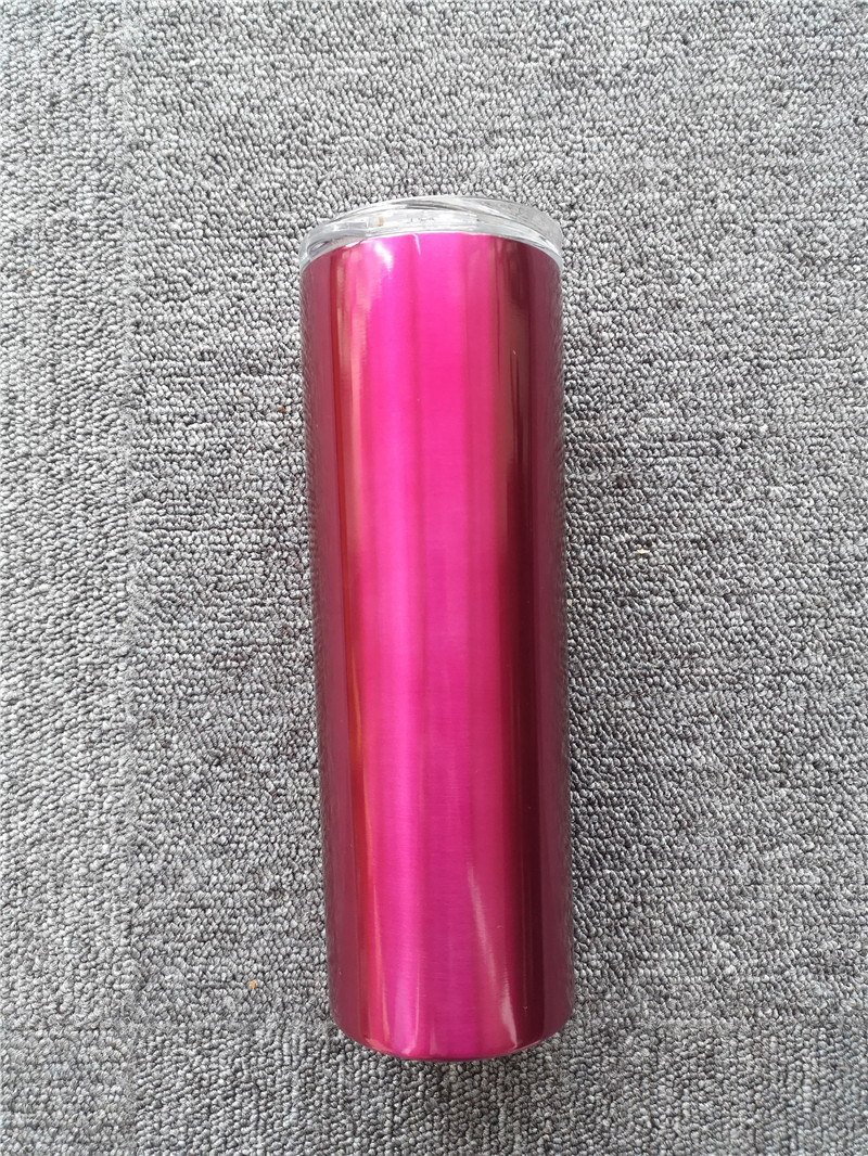 20oz Skinny Tumbler Stainless Steel slim Insulated Tumbler Straight Coffee Cup Vacuum Insulated Beer Coffee Mugs with Lid 27colors